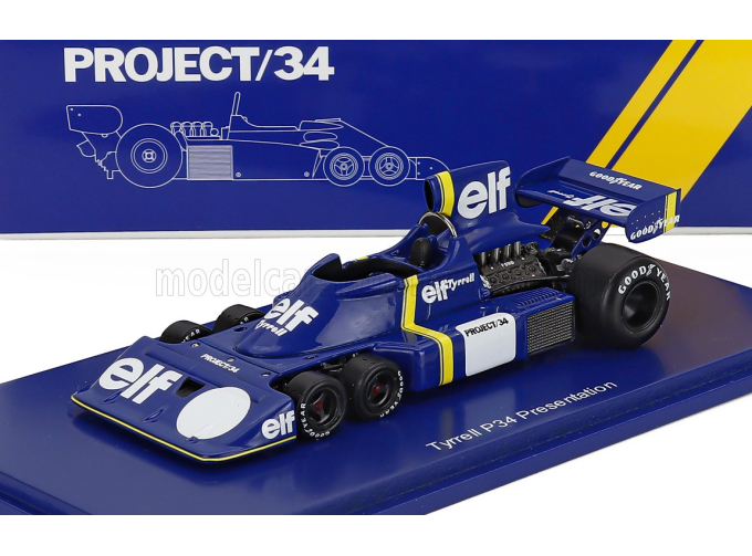 TYRRELL F1 P34 Elf 6-wheels N 0 Presentation Season (1976) Patrick Depailler - Jody Scheckter, Blue Yellow