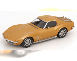 CHEVROLET Corvette C3 with removable roof parts and side pipes (1972), gold metallic