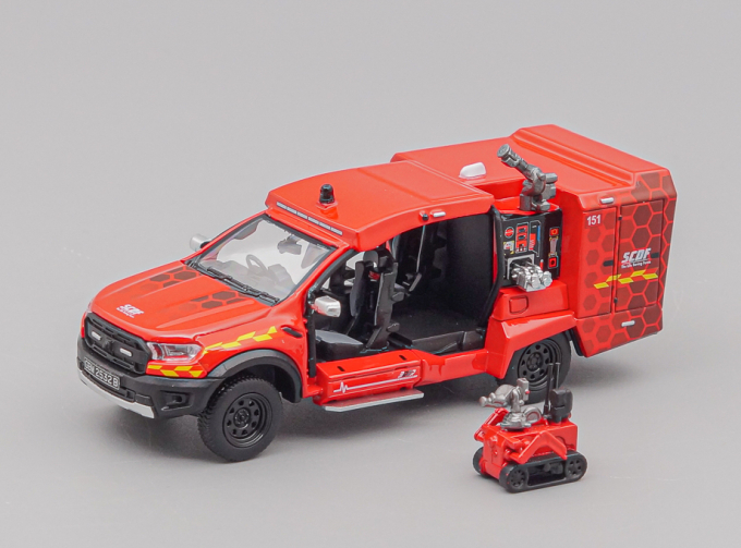 SCDF Light Fire Attack Vehicle (6th Gen) with robot, red