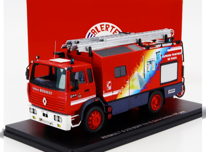 RENAULT G210 Sides Bspp Fa15 Tanker Truck 2-assi Saupers Pompiers De Paris (1991), Red Grey