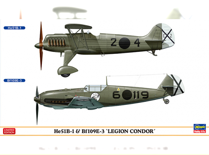 Сборная модель He 51B-1 and Bf 109 E-3 "Condor Legion" Combo (2 kits) LimitedEdition