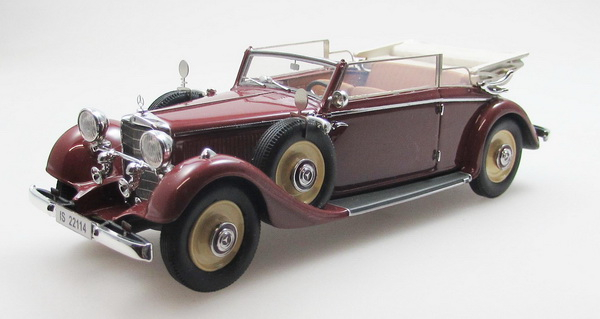 MERCEDES-BENZ 290 W18 cabriolet B - Long wheelbase - Oпущенный тент и дисковые колёса - 1933-1936 - Brown/Beige