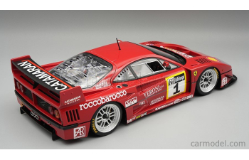 FERRARI F40 LM 3.5L TURBO V8 N 1 Winner 6h Vallelunga Gold Cup (1996) Domenico Mimmo Schiattarella - Luciano Della Noce - Open Rear Trunck And Engine part - Close With magnetic system