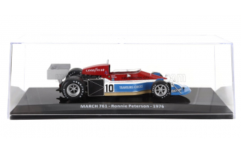 MARCH F1 761 №10 Season (1976) Ronnie Peterson - Con Vetrina - With Showcase, Blue White Red