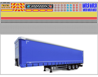 Декаль Полосы, таблички и знаки для даработка полуприцепов НЕФАЗ (200х65)