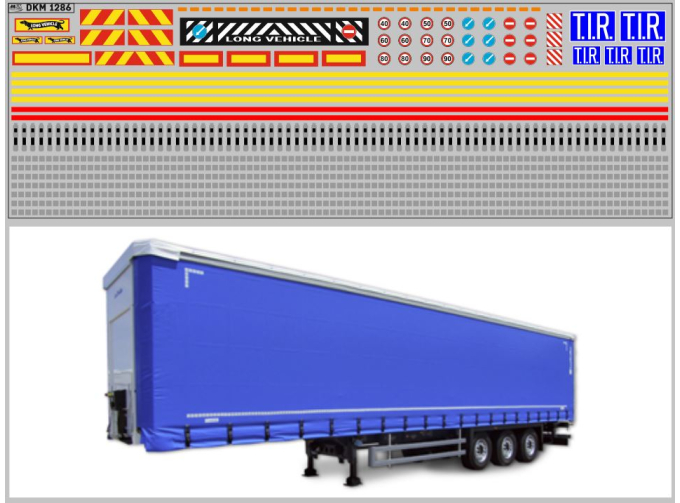 Декаль Полосы, таблички и знаки для даработка полуприцепов НЕФАЗ (200х65)