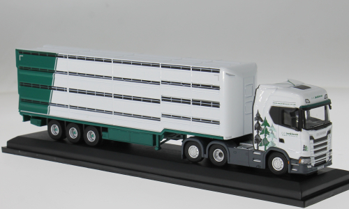 SCANIA S Series Livestock Trailer A W Jenkinson (2023), white/green