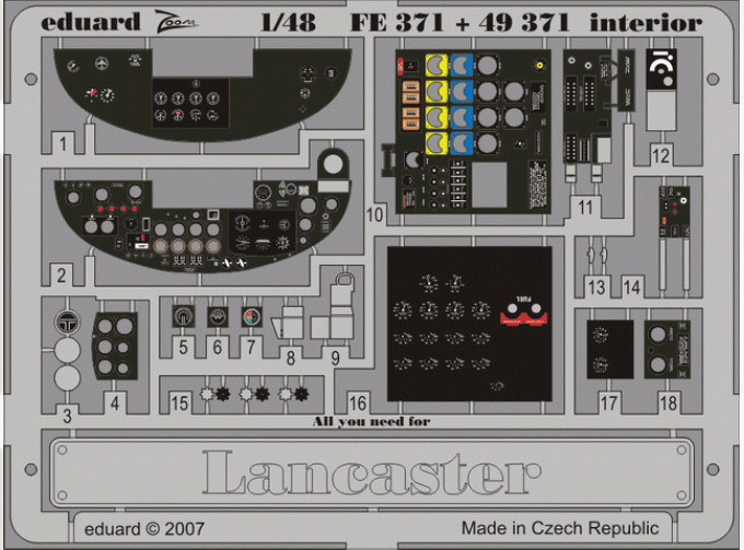 Цветное фототравление для Lancaster interior