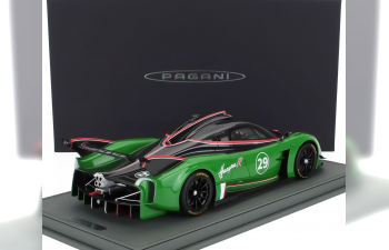 PAGANI Huayra R N 29 Racing (2021) - Con Vetrina - With Showcase, Black Carbon Green