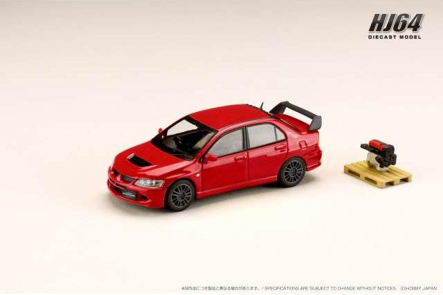 MITSUBISHI Lancer Evolution 8 MR GSR with engine display model, red solid