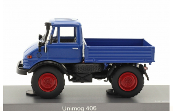 MERCEDES-BENZ Unimog 408 бортовой с тентом, синий с серым