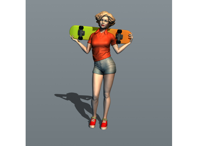 Фигурка Скейтерша 4, окрашенная