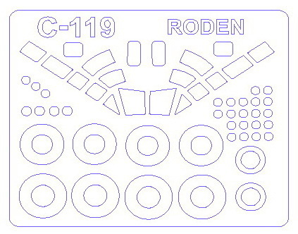 Набор масок окрасочных для Fairchild C-119C Boxcar / AC-119K Stinger + маски на диски и колеса