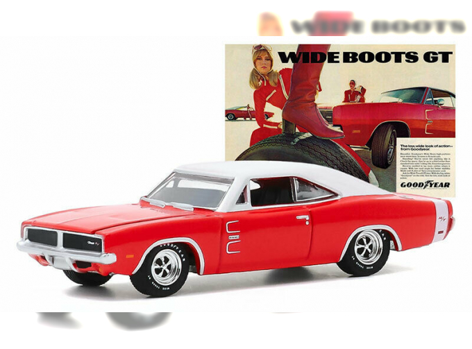 DODGE Charger Wide Boots GT "The low, wide look of action from Goodyear" 1969