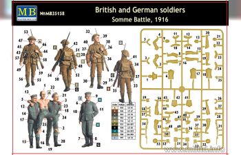 Сборная модель Фигурки Британские и Германские солдаты, битва на Сомме 1916