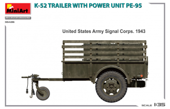 Сборная модель Trailer With K-52 Power Unit Pe-95 Military 1945