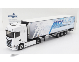 SCANIA S500 Truck Semi-frigo Mgi Transport (2020), White Light Blue