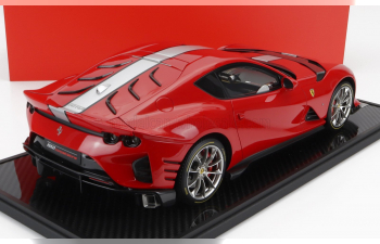 FERRARI 812 Competizione 2021 - Con Vetrina - With Showcase, Rosso Corsa - Red Silver