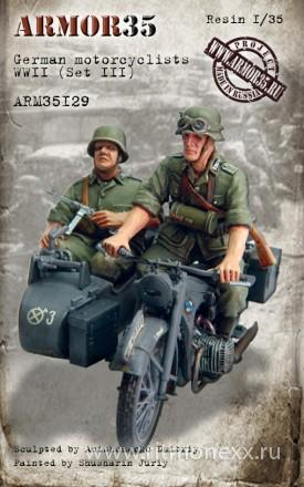 Сборная модель Немецкие мотоциклисты, ВОВ, (Набор 3)