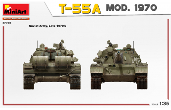 Сборная модель Советский танк Т-55А 1970 г. С интерьером