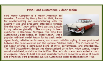 FORD Customline 2х дверный седан (1955), красно-белый