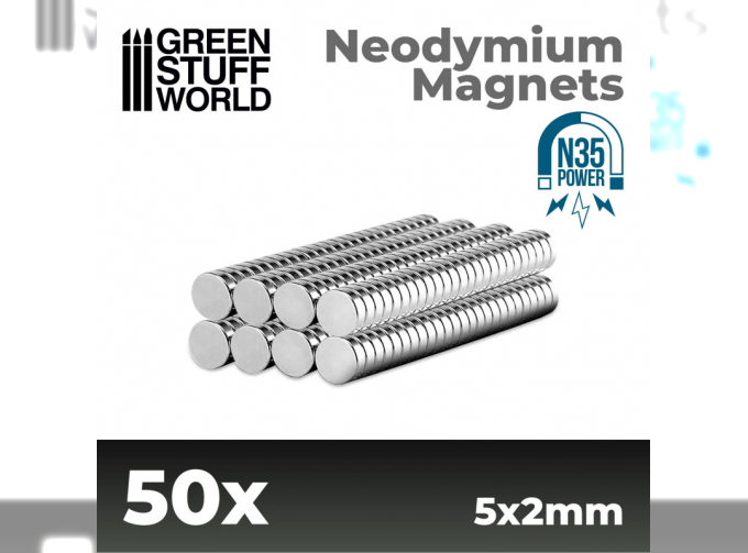 Неодимовые магниты 5 x 2 мм (50 шт.) (N35) / Neodymium Magnets 5x2mm - 50 units (N35)