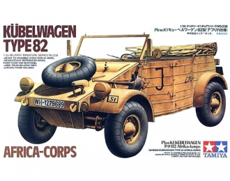 Сборная модель Автомобиль Kubelwagen Тype 82 (африканский корпус) с 1 фигурой