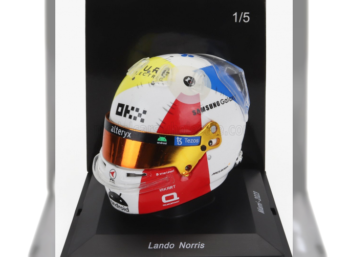 BELL HELMET F1 Casco Helmet Mclaren Mcl60 Team Mclaren N 4 Miami Gp (2023) Lando Norris, White Red Blue Yellow