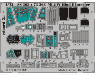 Цветное фототравление для Mi-24V Hind E interior S. A. (интерьер)