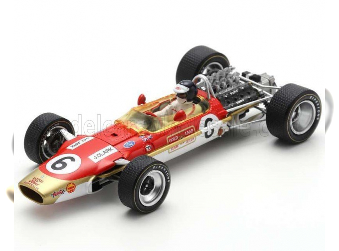 LOTUS F1 49t N 6 Team Lotus Racing Winner Tasman Series (1968) Jim Clark, Red Gold White