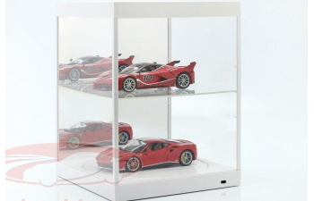 Витрина со светодиодной подсветкой, зеркалом и вращающимся подиумом, белая