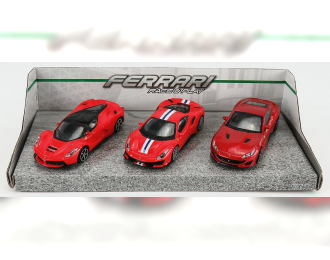 FERRARI Set 3x Laferrari (2013) - 458 Italia Speciale 2013 - 812 Superfast 2017, Red