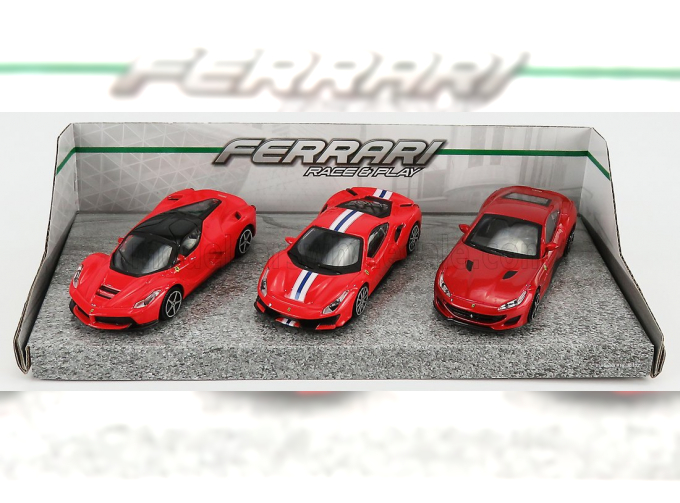 FERRARI Set 3x Laferrari (2013) - 458 Italia Speciale 2013 - 812 Superfast 2017, Red