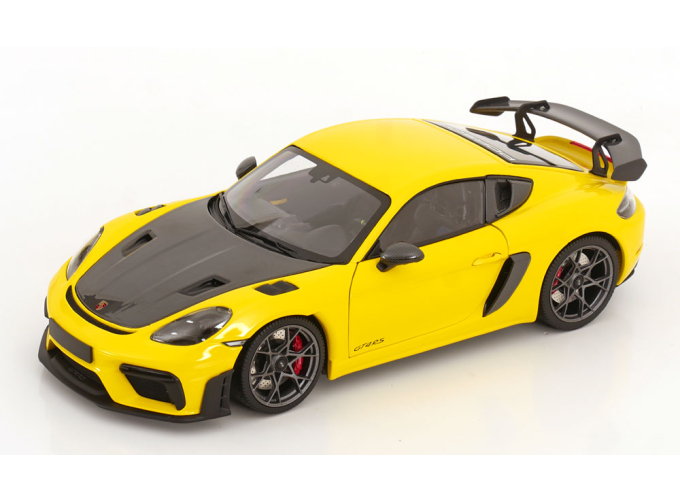 PORSCHE Cayman GT4 RS Weissach Package (2024), yellow carbon-grey