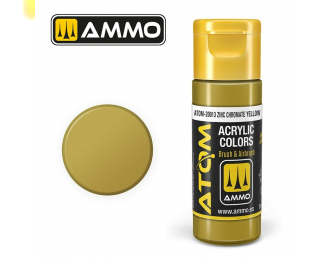 Краска акриловая ATOM COLOR Желтый хромат цинка / Zinc Chromate Yellow, 20мл