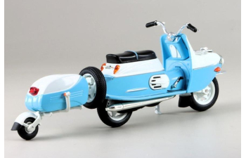 Cezeta 502 с прицепом PAV 40, голубой / белый