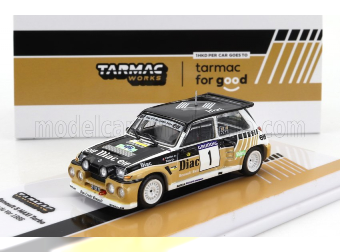 RENAULT R5 Maxi Turbo Team Diac №1 Winner Rally Du Var (1986) Francois Chatriot - Michel Perin, Black Beige White