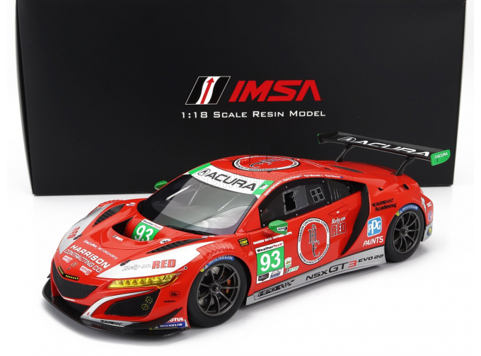 ACURA Nsx Gt3 Evo22 Team Racers Edge N 93 Gtd Class 24h Daytona (2023) R.Briscoe - D.formal - A.harrison - K.marcelli, Red