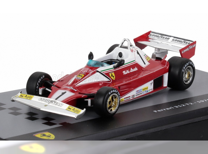 FERRARI F1 312t2 №1 Season (1976) Niki Lauda - Con Vetrina - With Showcase, Red White Silver
