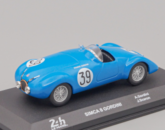 SIMCA 8 1.1l Team Gordini №39 24h Le Mans (1939) Amedee Gordini - Jose Scaron, blue