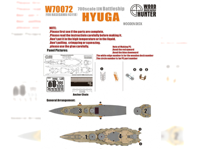 Набор деталей WWII IJN Battleship Hyuga