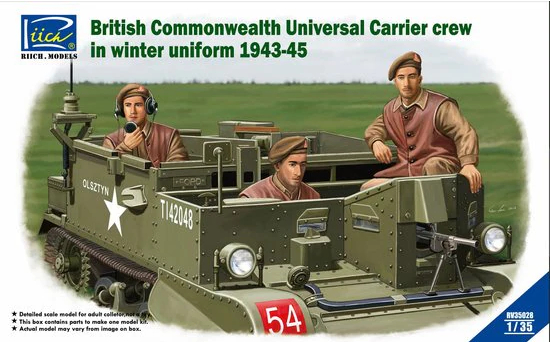 Сборная модель British Commonwealth Universal Carrier Mk.II crew in winter uniform 1943-1945