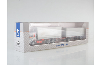 Камский грузовик 53212 с прицепом ГКБ-8350, серый / оранжевый