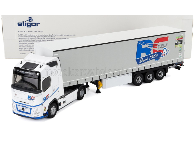 VOLVO Fh Aero 500 Truck Telonato Rouille & Coulon Transports (2024), White Grey