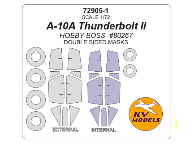 Маска окрасочная двусторонняя для A-10A Thunderbolt II + маски на диски и колеса