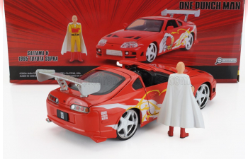 TOYOTA Supra With One Punch Man Saitama Figure (1995), Orange