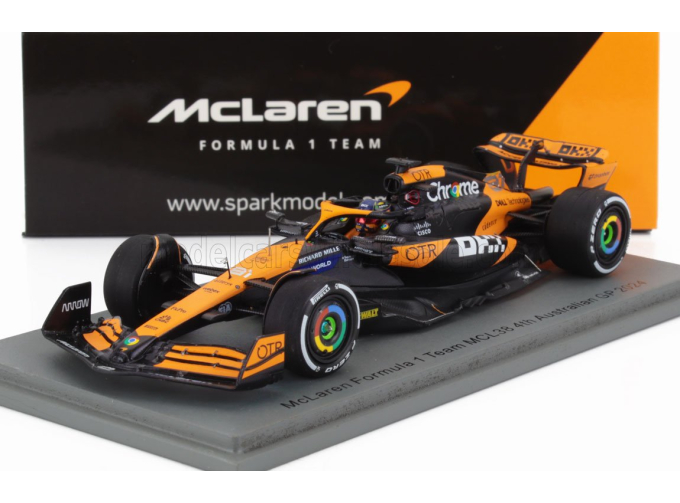 McLAREN F1 Mcl38 Team Mclaren №81 4th Australian Gp (2024) Oscar Piastri, Orange Black