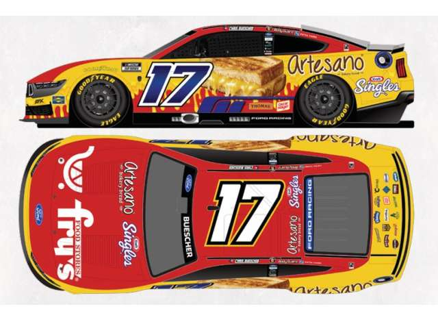 FORD Mustang #17 Chris Buescher *Fry`s/Artesano/Kraft Singles*, red/yellow 2026