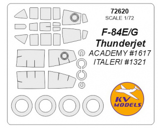 Маски окрасочные F-84E/G Thunderjet + маски на диски и колеса