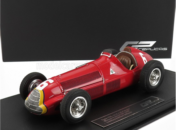 ALFA ROMEO F1 158 Scuderia Alfa Romeo Spa N6 Winner French Gp (1950) Juan Manuel Fangio - Con Vetrina - With Showcase, Red